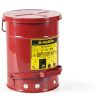 Justrite 6 Gallon Galvanized Steel Oily Waste Can, Red 09108-7