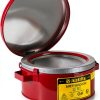 Justrite 10375 1 Gallon, 4 1/2" H, 9 3/8" O.D, 7 1/2" Diameter, Steel Red Safety Bench Can-1