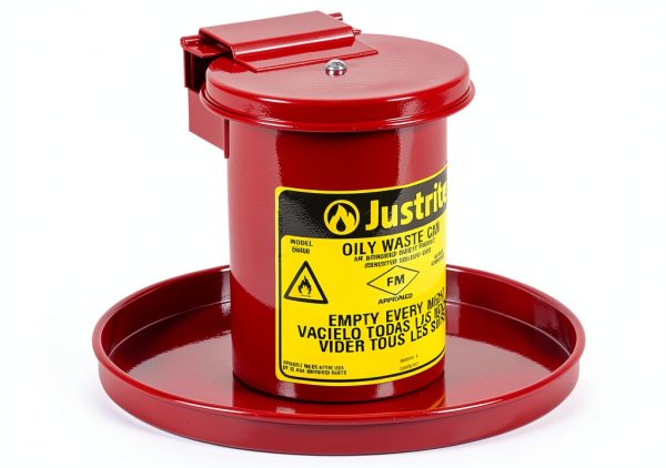 Justrite Oily Rag Safety Can 0.45 Gallon Steel Red Model 09400-0