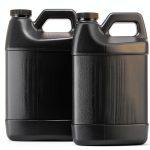 Black 1 Gallon Empty Plastic (HDPE) F-Style Jug | 38/400 Neck with Ribbed Cap (128oz) (2 pack)-0