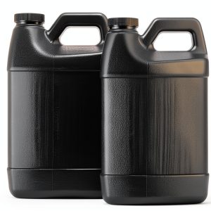 Black 1 Gallon Empty Plastic (HDPE) F-Style Jug | 38/400 Neck with Ribbed Cap (128oz) (2 pack)-0