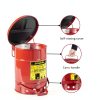 Justrite 6 Gallon Galvanized Steel Oily Waste Can, Red 09108-3