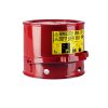 Justrite 6 Gallon Galvanized Steel Oily Waste Can, Red 09108-6