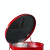 Justrite 6 Gallon Galvanized Steel Oily Waste Can, Red 09108-4